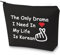 BLUPARK Koreanische Make-up-Tasche für Drama-Liebhaber, The Only Drama I Need In My Life Is Koreanische Kosmetiktasche für K-Drama Mom, The Only Drama-BK, Retro