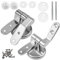 LEEQBCR 2 x Stainless Steel Toilet Seat Hinges, Toilet Seat Hinge Pair,Toilet Seat Hinges, Includes Fittings, for Toilet Seats