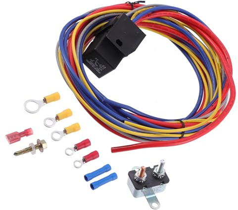 VekAuto 1 Kit Electric Fuel Pump Relay Kit, Universal for Car Metal Plastic Black Silver Tone