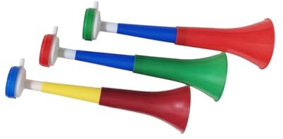 Pandiui23 Vuvuzela Trompeten, 2 Körper, Zubehör für Fußball und Sportfeiern, lauter Lufthorn für Animation, Cheerleading Trompete, Vuvuzela Trompeten(3, Mehrfarbig)
