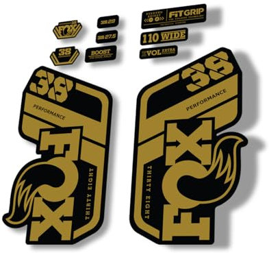 Gabel Ersatz Aufkleber kompatibel für Fox 38 2021 Performance Series Gold (matt)