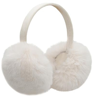 Onmygogo Damen Ohrenschützer, Weich Warm und Faltbare(Beige)