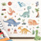decalmile Wandtattoo Boho Dinosaurier Wandaufkleber Baby Dino Palmen Baum Wandsticker kinderzimmer Jungen Schlafzimmer Babyzimmer Wanddeko