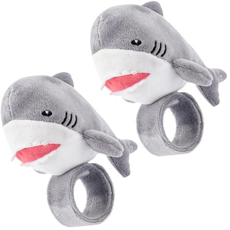 KOMBIUDA 2stücke Cartoon Plüsch Hai Slap Bracelet Niedliche Kinderarmbänder Für Partys Geschenkartikel Und Kuscheltiere Sicher Und Leicht Dekoration Für Feste Und Anlässe