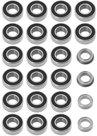 EMSea RC-Auto-Kugellager-Upgrade-Lager-Set, Ersatzteil, 5 x 11 x 4 mm, 2RS 5 x 8 x 2,5 mm, ZZ 5 x 8 x 2,5 mm, Flansch, kompatibel mit T-amiya MF-01X, 24 Stück