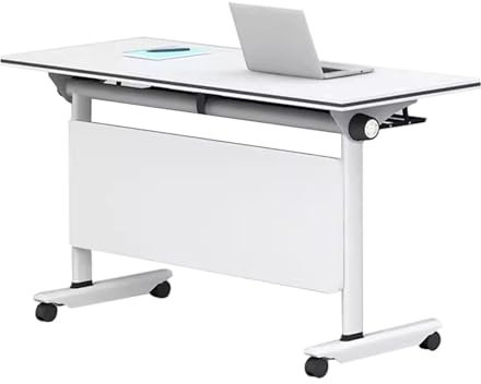 Mobiler Klapptisch für Konferenz- und Trainingsräume, großer Seminartisch mit dicker Tischplatte und stabilem Stahlrahmen, 140 x 50 x 76 cm