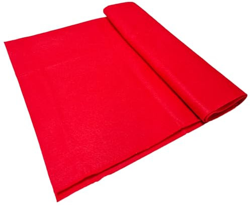 Jtnohx Feutrine Rouge, Tissu Feutré Pour L'artisanat, FeuilLes de Tissu Doux Pour L'art et Les Projets de Couture 1,4mm D'épaisseur 91x315CM Flexible