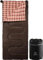 REDCAMP XL Baumwoll Schlafsack Outdoor warm mit Abnehmbarer Kapuze,Bequeme Flanell Kompakt deckenschlafsack 3-4 Jahreszeit Kaltes Wetter Outdoor Winter für Angeln Camping, Braun mit 2lbs Füllung