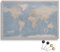 Personalisierbare Leinwand aus Weltkarte Motiv mit Rückwand-Pinnwand, perfekt für Reisende und als Wanddekoration, Dekorative Leinwandbilder, inkl. 100 Pins (Design 6 EN, 150x100cm)