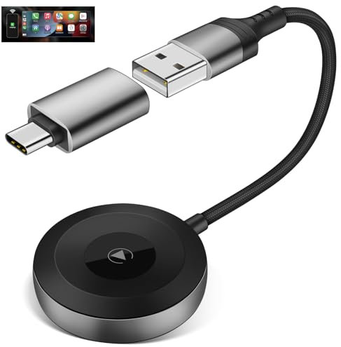 Wireless CarPlay Adapter für iPhone 16e 16 Pro Max Plus 15 14 13 12 SE 3,Converts Wired auf für i-Phone Wireless Carplay Kabel Adapter für iPhone iOS 10+ Dongle Plug und Play Car Play Wire-less Dongle