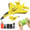 Liamostee RC Flugzeug 2.4GHz Ferngesteuerter, 2CH Rc Flugzeug RTF für Anfänger erngesteuertes F lugzeug mit LED-Licht F lugzeug Spielzeug Modellflugzeug mit für Anfänger Kinder Erwachsene (Gelb)