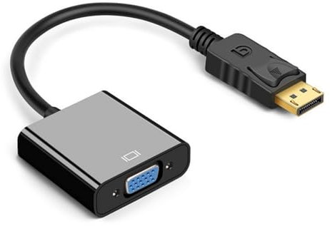 KEXIAO Lot de 2 câbles adaptateurs DisplayPort vers VGA haute transparence 1080p plaqués or pour ordinateurs portables et moniteurs de bureau