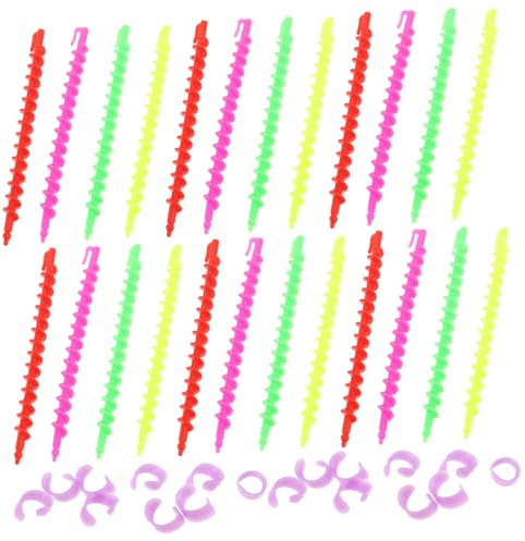 HAMPPLIES 26 Stück Flexible Dauerwellenwickler aus Kunststoff Wiederverwendbare Spiral Lockenwickler für Frauen und Mädchen Langlebig und Leicht zu Verformen für Haarstyling zu Hause