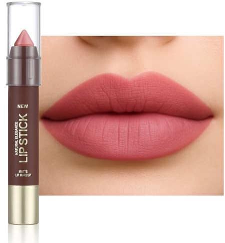 Erinde Matte Lipstick for Women Long Lasting, Non-Stick Cup Velvet Lipstick, High Pigmented Smooth Lip Stain, Waterproof Hydrating Soft Matte Lip Gloss, Creamy Nude & Red lipstick for All Day Wear,#01