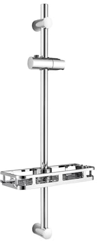 Auralum Asta Doccia con Mensola Doccia XXL, 70cm Saliscendi Doccia Acciaio Inox Adattarsi ai Fori Esistenti, Set Doccia Regolabile con Supporto Soffione Doccia, Colonna Doccia senza Miscelatore Cromo