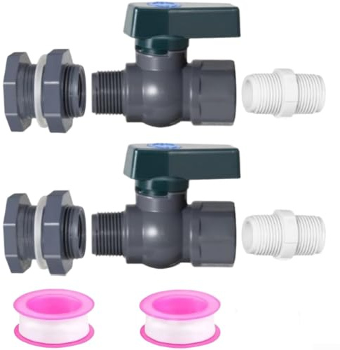 3 4 Zoll PVC Adapter Kit für Regenwasserbehälter Anschluss an Gartenschlauch für Pool und Wassertank Anwendungen (2 Stück)