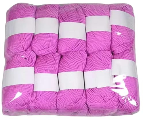 10er Set Luxus - Mischgarn - 500g Wolle - 41 Lotus - weiches Webgarn geeignet für Pullover, Babydecken, Schals - 10x 50g - Hochwertige Fasern für Häkeln und Basteln