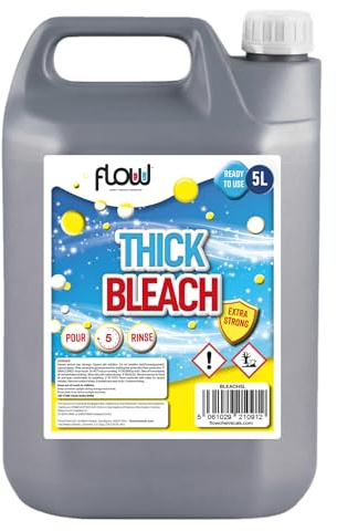 Dunnet Tools Bleach Thick 5L Disinfectant – Extra Strong Toilet Stain Remover, Bathroom Cleaner & Kitchen Cleaning Supplies – Cleaning Products For Mould, Limescale, Grout, Tile & Floor Cleaner Liquid