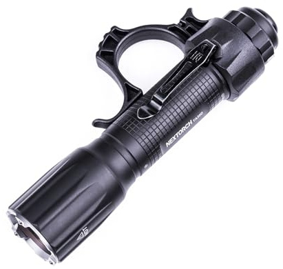 NEXTORCH TA30D Taktische Taschenlampe 2200 Lumen, EDC Extrem Hell LED Aufladbare mit 410m Reichweite, IPX8 Wasserdicht, 5 Modi, Strobe & Tactical Ring, für Einsatz, Notfall, Suche im Outdoor-Bereich