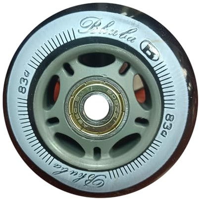 8er Pack Inline Skate Rollen 76 mm und 80 mm 85A Härtegrad High Rebound PU Rollen leichtgängige Ersatzrollen für Inline Skates für Erwachsene und Kinder für drinnen und draußen (Weiß 76 mm)