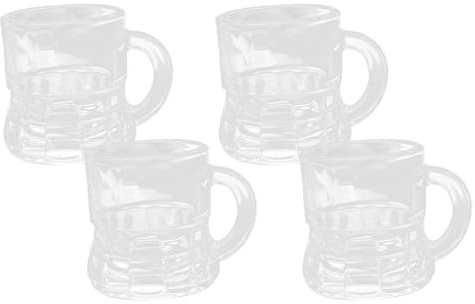Yardwe Bicchierini per Shot in Vetro 50ml 4 Pezzi, Riutilizzabili | Oktoberfest Party, Bicchierini da Whisky, Bicchierini Birra Piccoli, Bicchieri Birra Economici