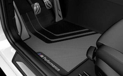 BMW M Performance Fußmatten vorne und hinten 4er Serie, Gummi, Grau