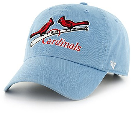 St. Louis Cardinals 47 Brand MLB Cooperstown Clean Up Adjustable Hat Hut - Lt Blue