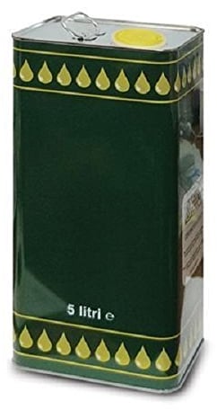 frasc 3 pz Lattina Olio Rettangolare in Banda stagnata 5 Litri Verde con Tappo ermetico