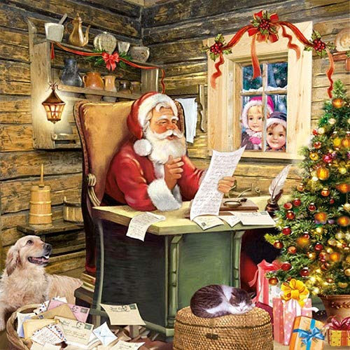Ambiente - Luxury Paper Products 40x Servietten Santa's Mail Weihnachtsmann Weihnachten Advent Tischdeko Serviettendeko Weihnachtsdeko Lunchservietten