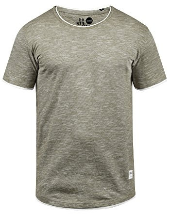 !Solid Rigos Herren T-Shirt Kurzarm Shirt Mit Rundhalsausschnitt Im Double-Layer-Look Aus 100% Baumwolle, Größe:S, Farbe:Dusty Oliv (3784)