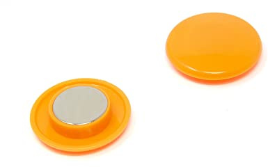 High Power Orange Planning Office Magnet for Fridge, Whiteboard, Noticeboard, Filing Cabinet - 40mm dia x 11mm high - Pack of 120