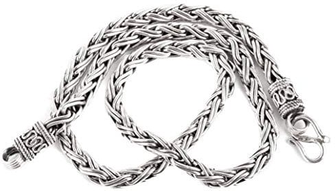 Windalf Handmade Vintage Wikinger Halskette Ragnar 55 cm Massive Königskette Vintage Silberkette Antik 925 Sterlingsilber