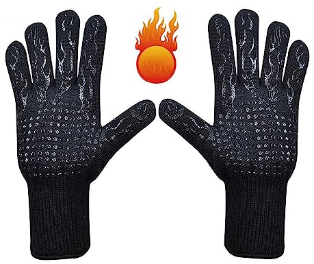 DoerSpace Guanti da Cucina in Silicone, Resistenti al Calore, Taglia Universale, con Pinza per Barbecue, Camino da Giardino BBQ Gloves