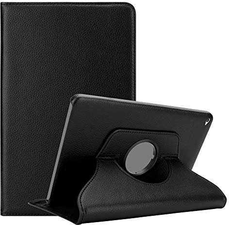 Cadorabo Coque Tablette pour Apple iPad AIR 2 2014 / iPad AIR 2013 en Noir SUREAU – Housse Protection en Style Livre avec Auto Wake Up avec Stand Horizontal et Fermeture de Bande Élastique