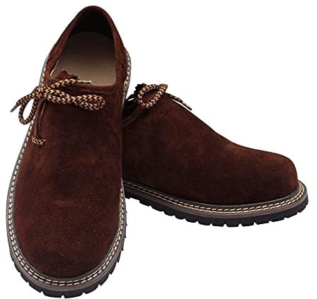 McWilliams Lederhosen Shoes Trachten Boots - Haferl Authentic German Shoe for Oktoberfest Outfit I Trachten (BrownShoes, 12)