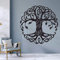 Mandala Runde Baum Vinyl Wandtattoo Dekoration Fitness Yoga Baum Wandaufkleber Lebensbaum Yoga Studio Wandbild Größe：56 * 56CM