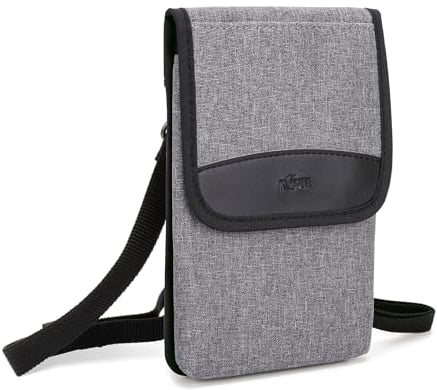 KIWIFOTOS Phone Travel Pouch Bag Holster with Shoulder Strap Outdoor Multi-Function Case for Smartphone, Card, Glasses