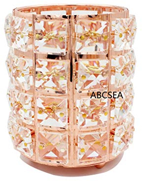 Abcsea 1 Stück Make-up Pinselhalter, Make-up Pinsel Organizer, Transparenter Make-up-Organizer, Eleganter Stiftehalter, Schreibtisch Stifthalter - Roségold