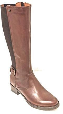 Valleverde Stivale Donna 49127 in Pelle Marrone da Indossare con Ogni Tipo di Look con Lavorazione nel Tacco. Una Calzatura Adatta per Tutte Le Occasioni. Autunno-Inverno 2021. EU 36