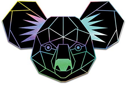 2 x Polygon Tier Sticker Hologramm Aufkleber Tiere Origami Geometrisch Selbstklebend Kunst für Auto Motorrad Laptop Kühlschrank Wand Dekor R117 (Koala)