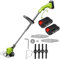 Auoeer 24V Cordless Grass Trimmer, 1.5AH Lithium Battery Powered String Trimmer, Multi-Angle Adjustment, Brushless Motor, Double Safety Brake, Telescopic Garden Tools (Color : 2pcs Battery)