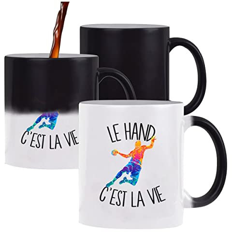 Mug magique Hand c'est la vie Handballeur et Handballeuse | Tasse changement de couleur
