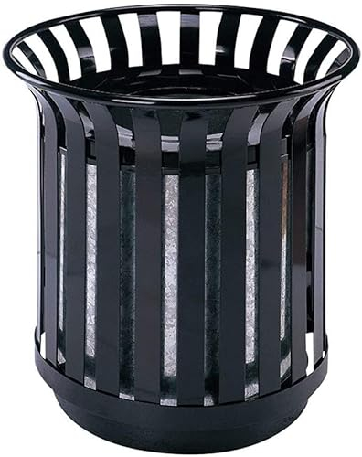 ZQDMYT Poubelle en métal, Poubelle de Recyclage, matériau galvanisé, sans Couvercle, Poubelle d'extérieur pour Chambre à Coucher avec Baril intérieur Amovible, Noir