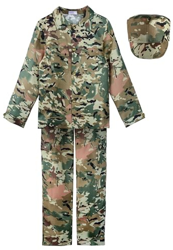 ReliBeauty Costume Militare Bambino Vestito con Cappuccio
