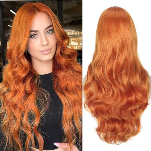 Colorfulpanda Perücke Orange Blond Lang Lockig Natürlich Synthetische Haar Cosplay Tägliche Party Wig
