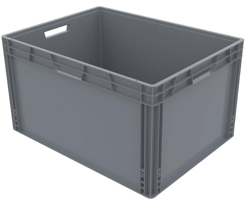 Recycled Plastic ECO Euro Plastic Stacking Industrial Storage Containers Boxes Crates! (65 Litre - 60 x 40 x 34cm)