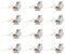 MISNODE Lot de 12 Oiseaux Artificiels pour Sapin de Noël - Argentés avec Plumes et Pinces pour Fête à Faire Soi-même
