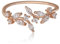 Meissa Anelli donna ramo d'ulivo Anello regolabile Argento 925 Fatto a mano con pavé di zirconi Anello fidanzamento donna impilabile e Anello a fascia, Oro rosa