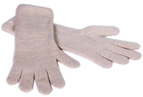 Tumelo Handschuhe Kaschmir Damen, lange edle 100% Cashmere Handschuhe, warme Strickhandschuhe - Beige