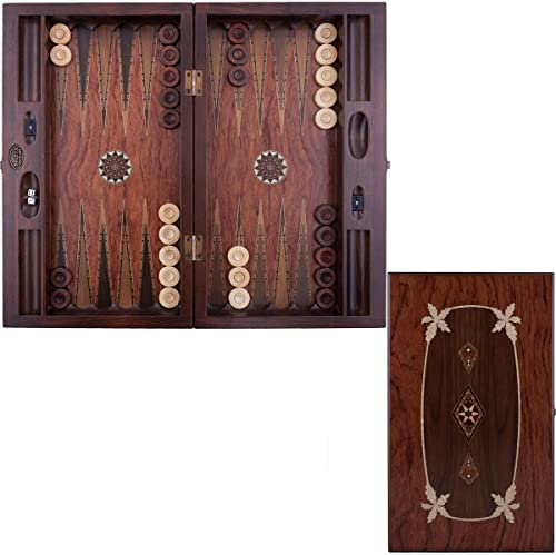 Helena Wood Art, Handgefertigtes Hochwertiges Backgammon Spiel aus Holz, Tavla, 100% Holz, Deluxe Edition, TricTrac